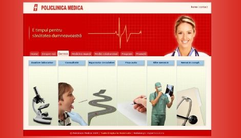 Website prezentare - Policlinica MedicaWeb design Sibiu